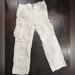 H&M White Cotton Cargo Pants